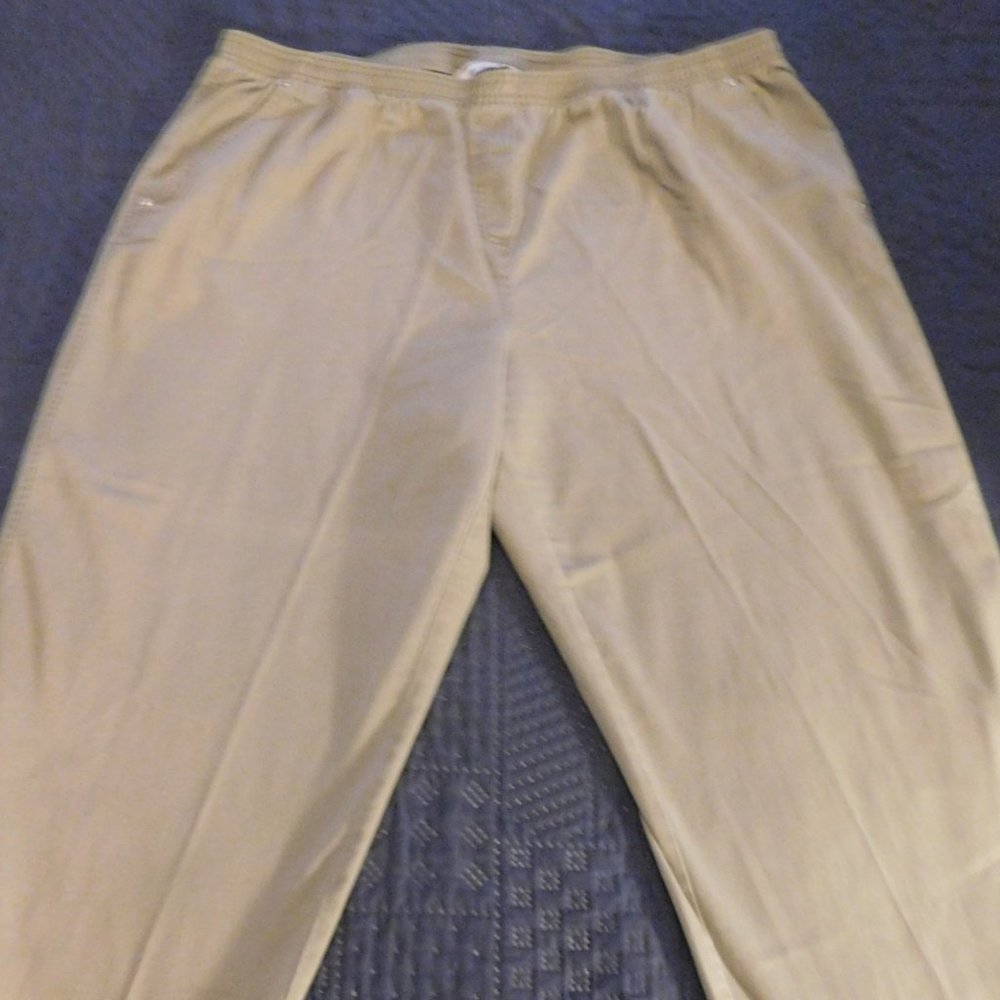 Set of Long Sleeve Burgundy Button Down Shirt with Tan Soft Twill Pants - Picture 4 of 5